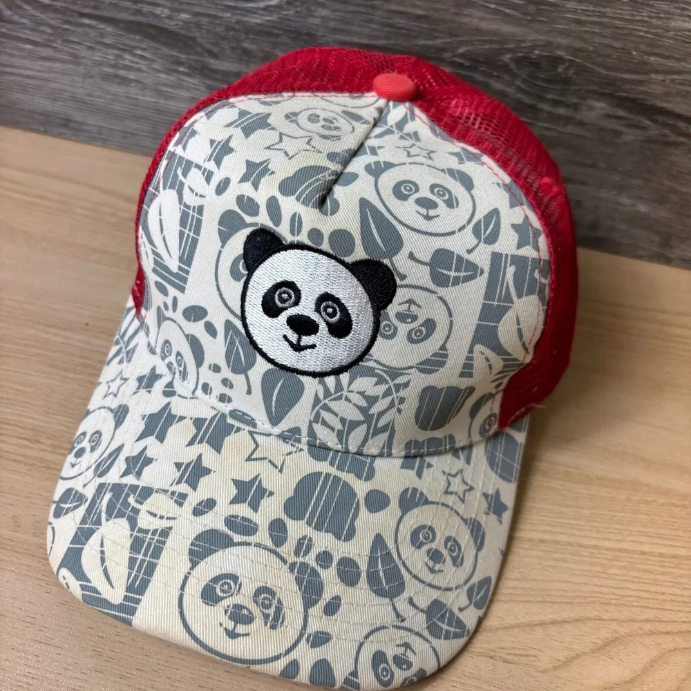 San Diego Zoo Hat Cap Snap Back Gray Red Panda Trucker Adjustable